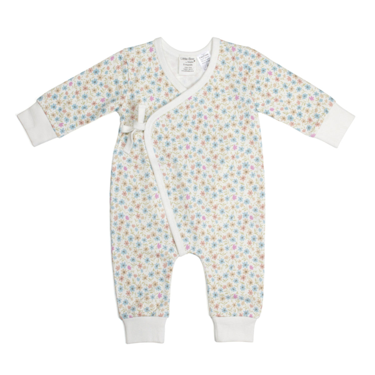 Cotton floral tie baby grow:image,small_image,thumbnail
