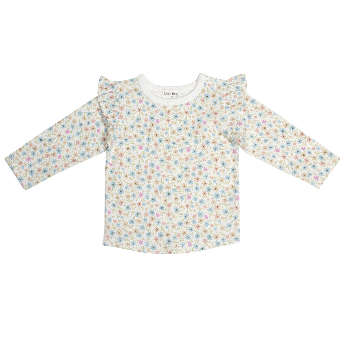 Cotton Frill Floral long sleeve top for baby girl:image,small_image,thumbnail