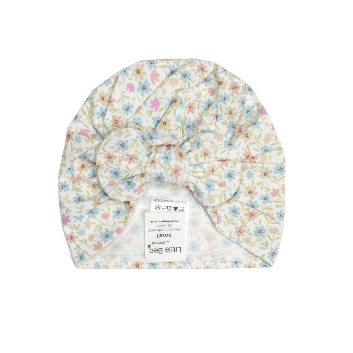 Cotton floral bow beanie for baby girl:image,small_image,thumbnail