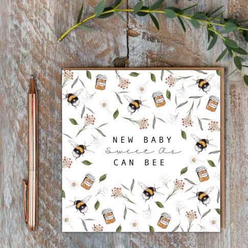 New baby sweet as can bee card:image,small_image,thumbnail,swatch_image