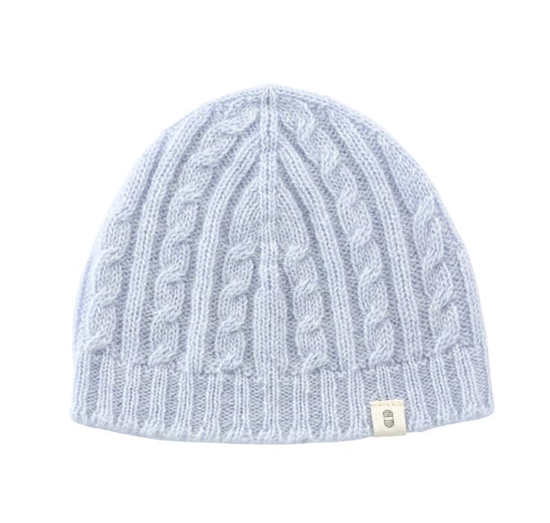 Benmore cable knit beanie in blue :image,small_image,thumbnail
