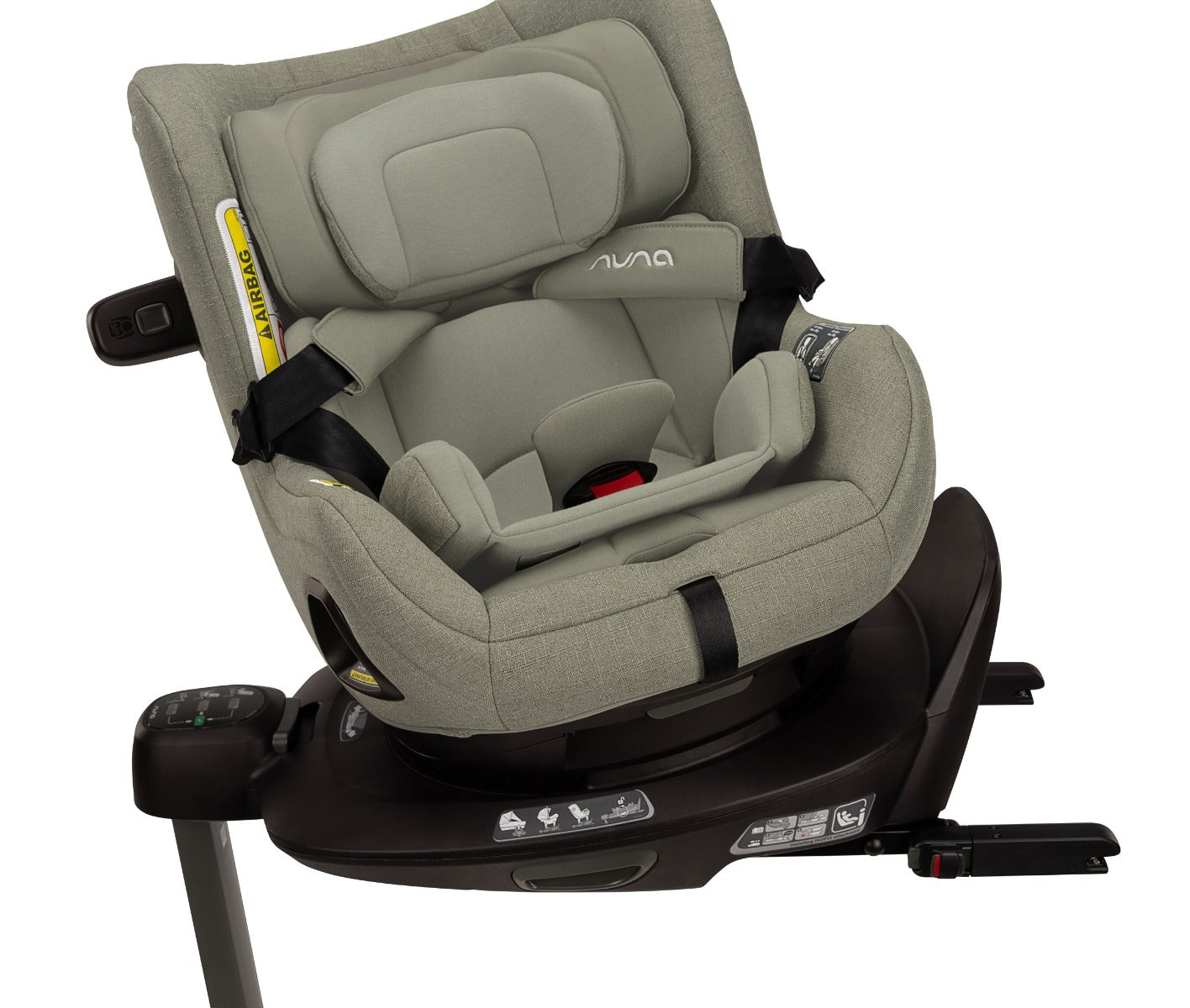 Todl Next car seat in Pine Colour on a base next close up view