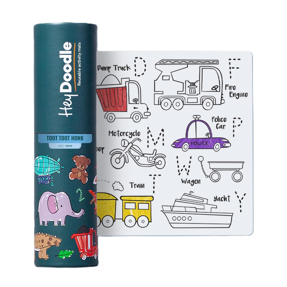 HeyDoodle reusable silicone activity minimat with vehicles :image,small_image,thumbnail,swatch_image