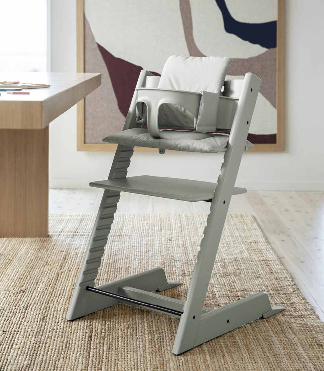 Stokke tripp trapp highchair in Glacier Green with babyset