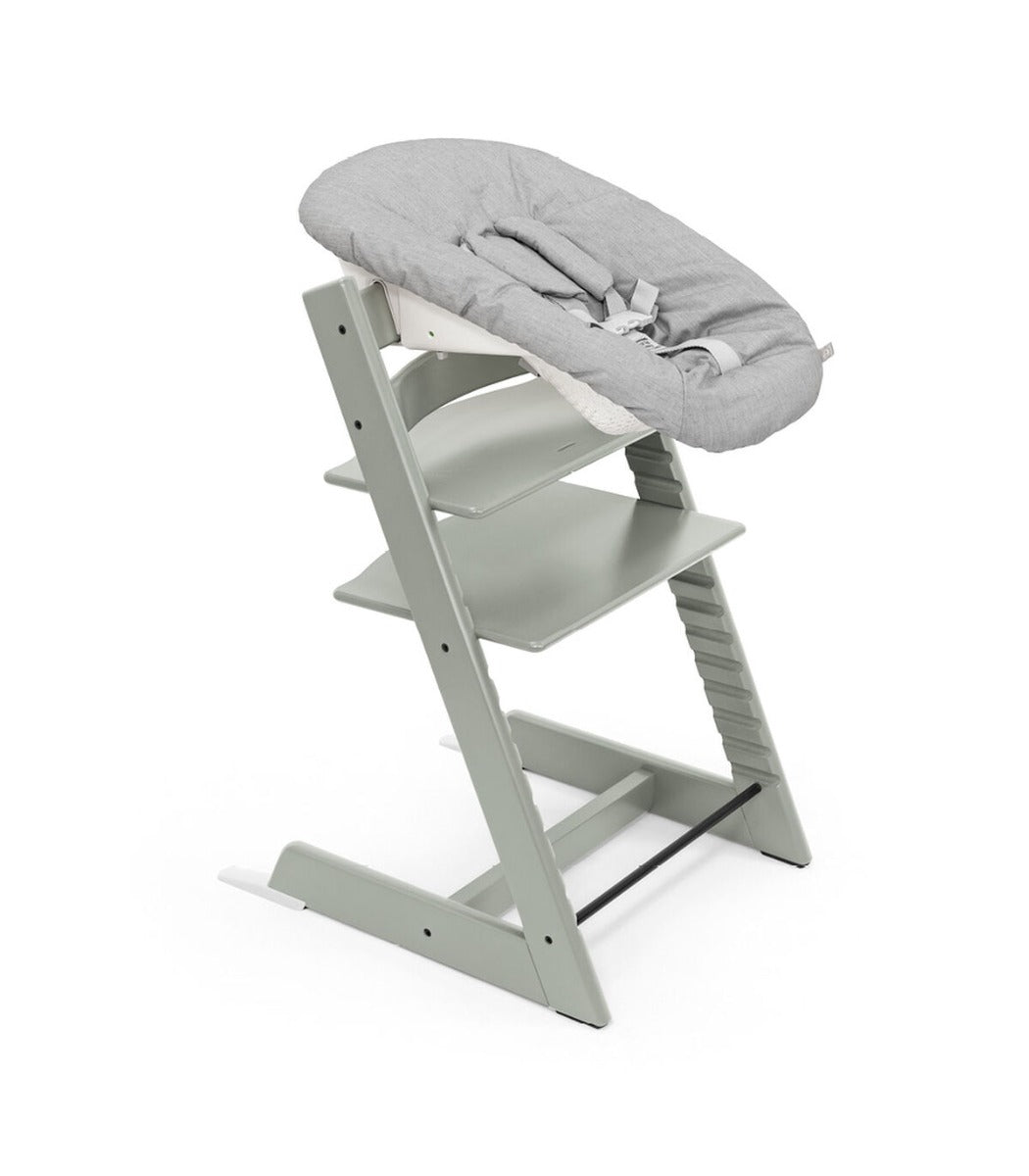 Stokke tripp trapp highchair in Glacier Green with bouncer