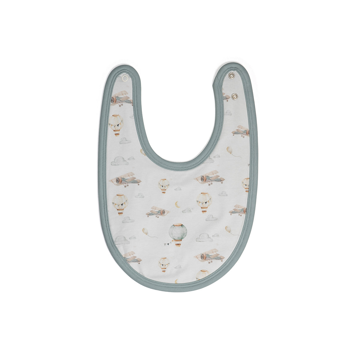 Embroidered Cotton Bib with balloon, plane and cloud print:image,small_image,thumbnail,swatch_image