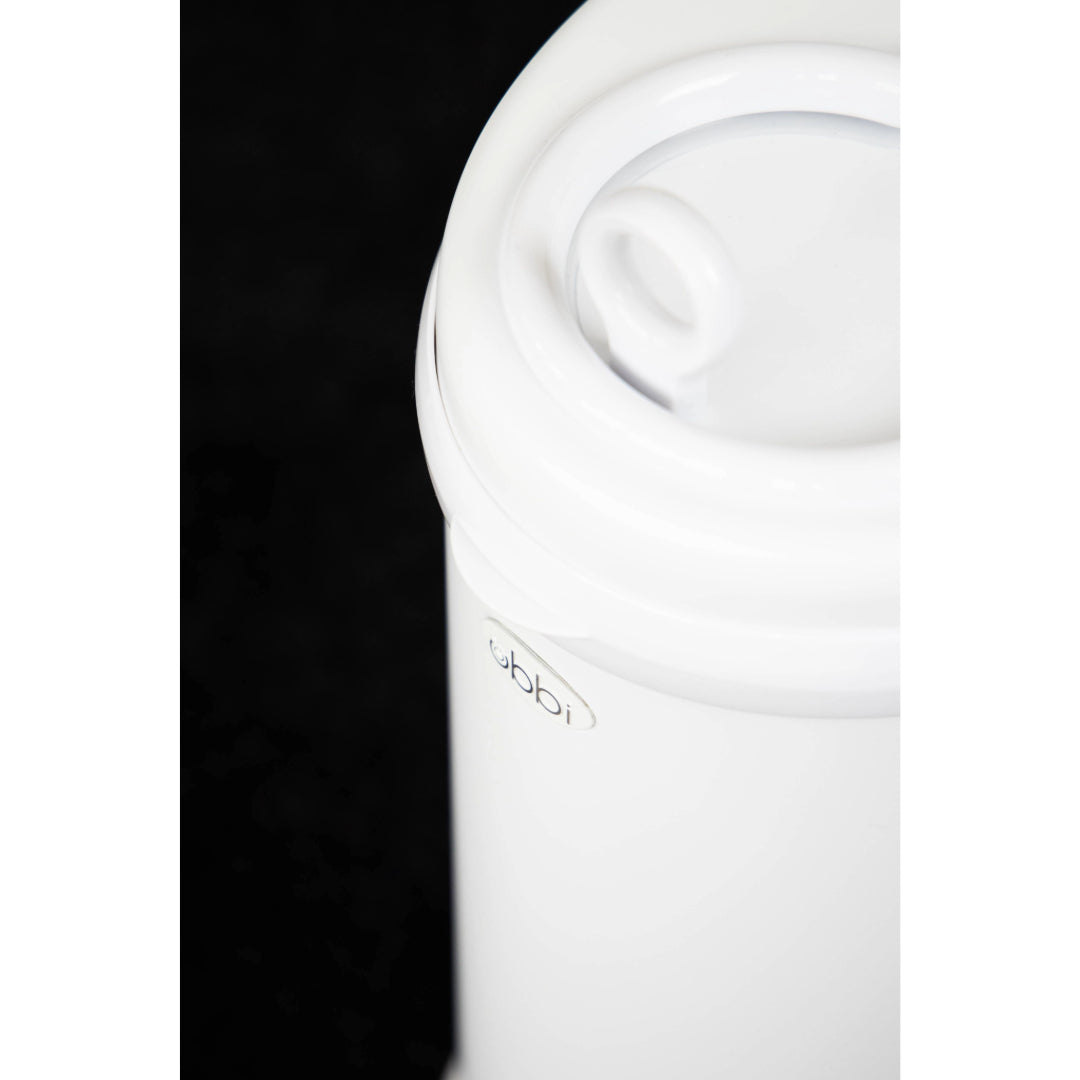 Ubbi Nappy Bin in White close look