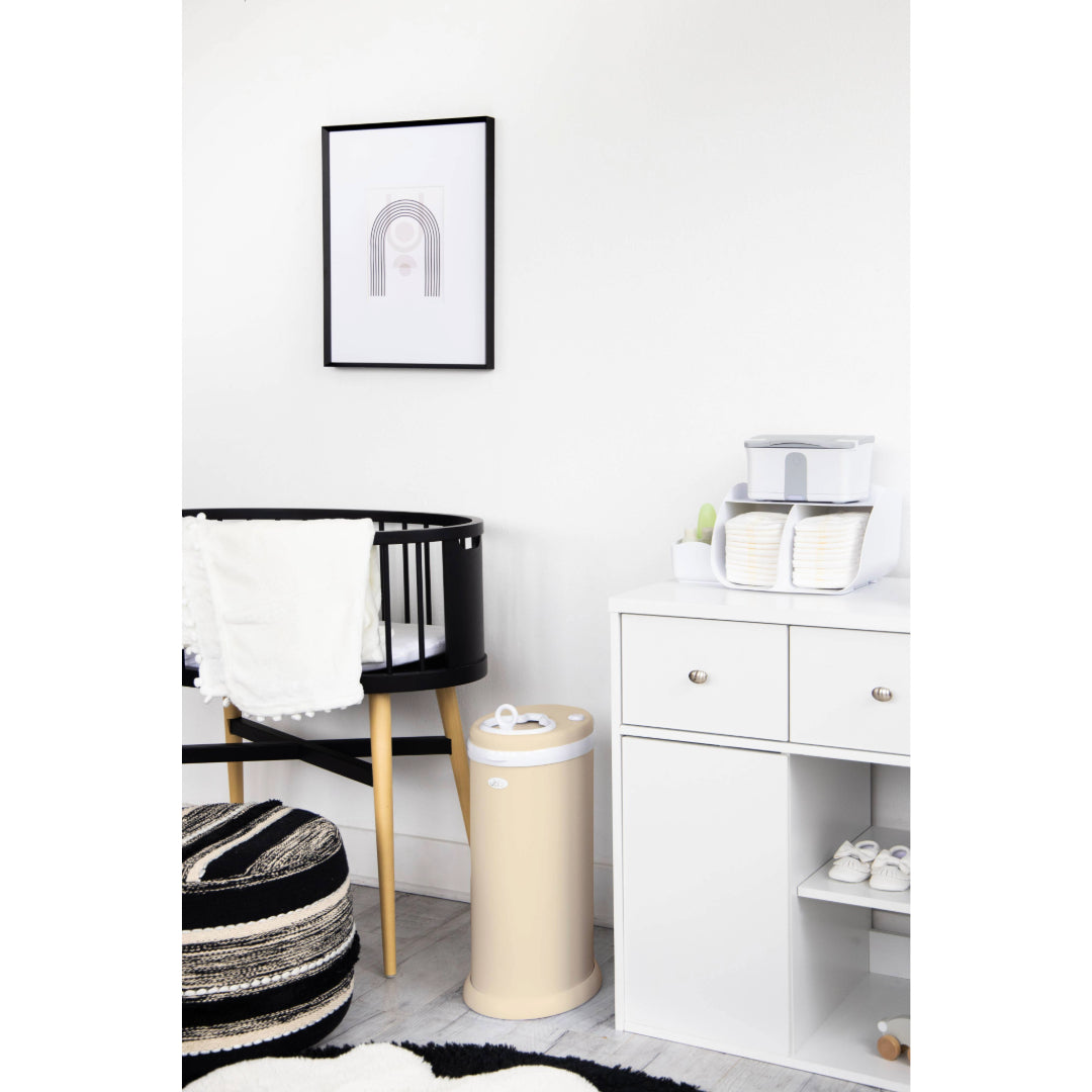 Ubbi Nappy bin in Oat in nursery