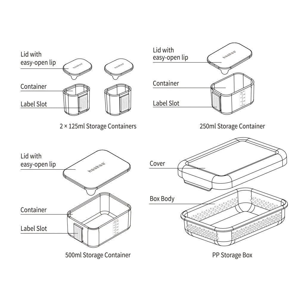 Family Stack lunch box from Haakaa details