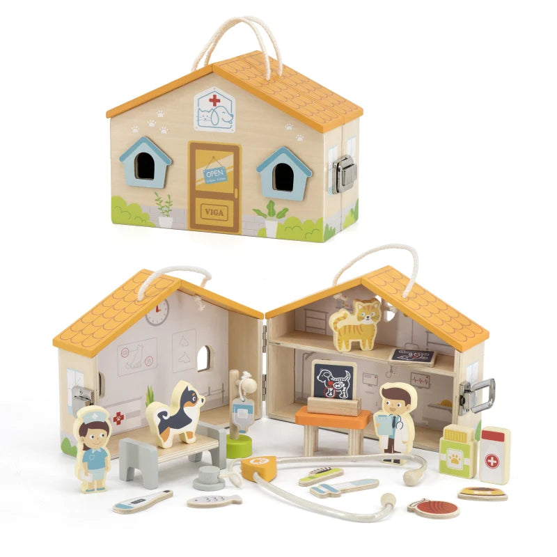 Viga Pet Hospital Set box Opened Closed with doctor and pet view:image,small_image,thumbnail,swatch_image
