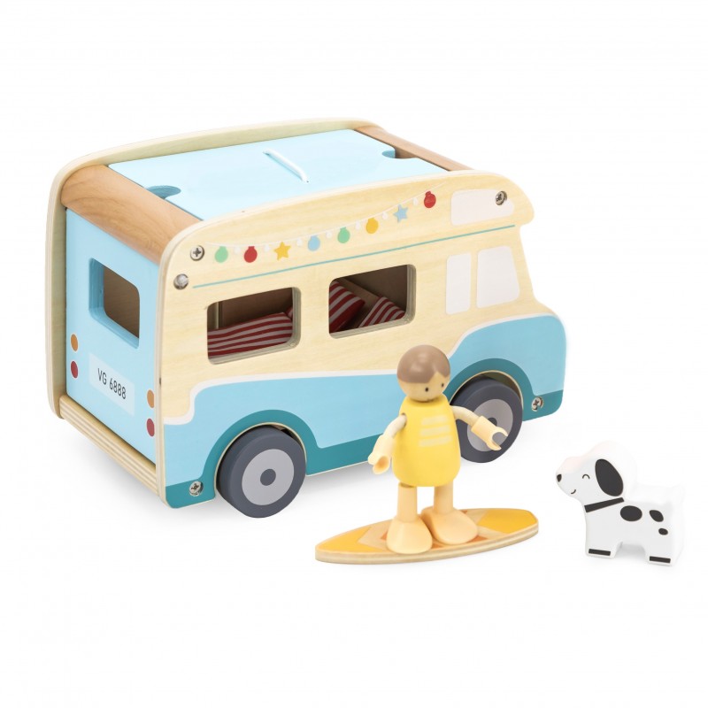 Viga Camper Van Surf board and pet puppy