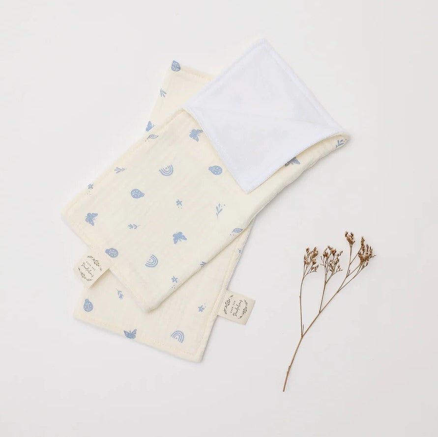 Muslin Washcloth set of 2 Enchanted Garden opened