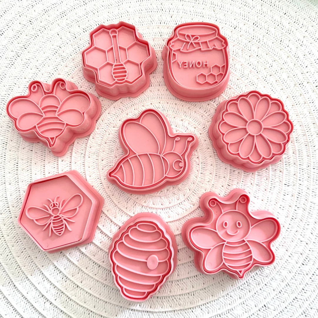 Wild Dough - Stamp & Cutter Set - Bees laid out