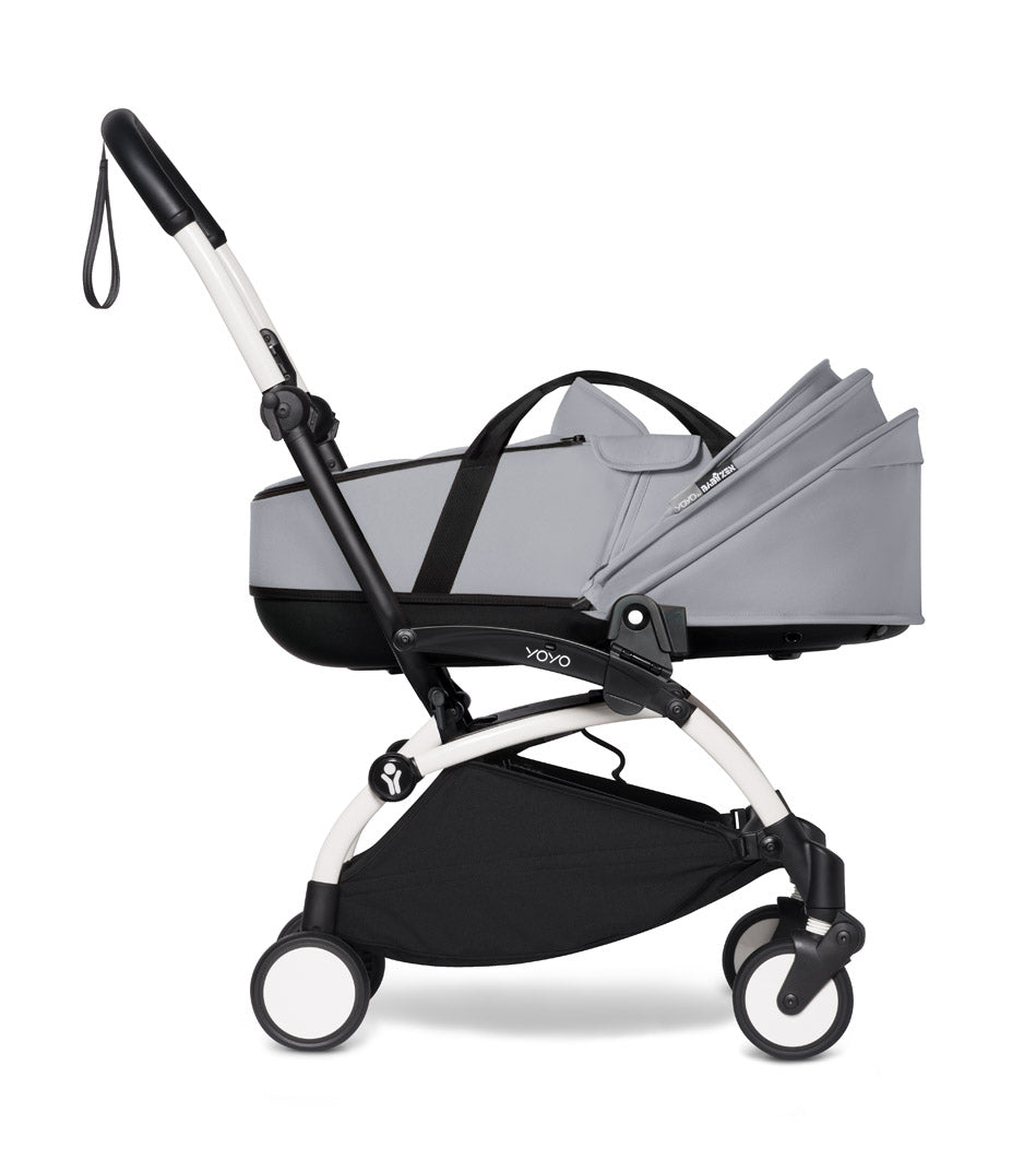 Babyzen Yoyo Bassinet in stone on frame folded